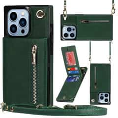 Solidenz Fashion Wallet with Lanyard for iPhone 14 Pro Max – Green