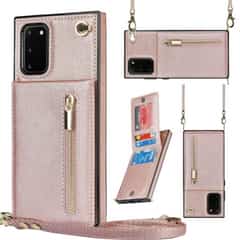Solidenz Fashion Wallet with Lanyard for Samsung Galaxy S20 FE – Rose Gold
