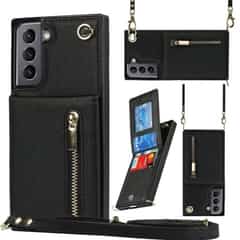 Solidenz Fashion Wallet met koord Samsung Galaxy S21 – Zwart