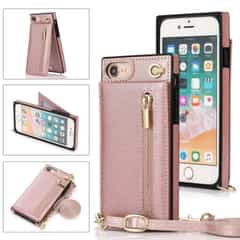 Solidenz Fashion Wallet mit Trageband für iPhone SE 2022, SE 2020 und iPhone 8 – Roségold