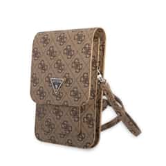Guess PU 4G Triangle Universeel telefoontasje – Bruin