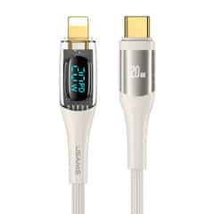USAMS 20W USB-C to Lightning cable 1.2m – Digital Display – Beige