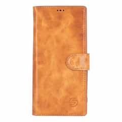 Solidenz Moda Book Samsung S24 Ultra Echtleder-Hülle – Hellbraun