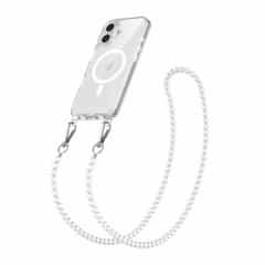 Solidenz Collection iPhone 16 Case with Detachable Lanyard – White Pearls