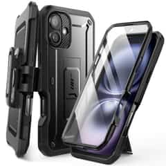 Supcase 360 Backcase hoesje met screenprotector iPhone 16 Plus – Zwart