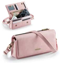 Solidenz Universeel Schoudertas voor Telefoon en Portemonnee tot 7.5 inch – Roze