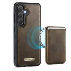 Solidenz Magnetisch Wallet Backcover voor Samsung Galaxy S24 FE – Bruin