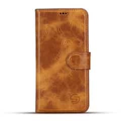 Solidenz Moda Book iPhone Air echt leren hoesje – Lichtbruin