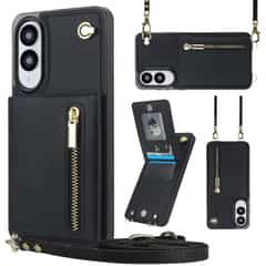 Solidenz Fashion Wallet Case mit Trageband für Samsung Galaxy S25 Edge – Schwarz