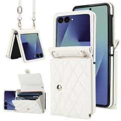 Fashion Portemonnee hoesje met koord Samsung Galaxy Z Flip 7 – Wit