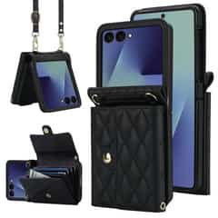 Fashion Portemonnee hoesje met koord Samsung Galaxy Z Flip 7 – Zwart