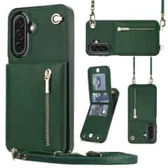 Solidenz Fashion Wallet Case with Lanyard for Samsung Galaxy A17 / A18 – Green