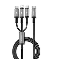 WiWU 3-in-1 USB-C cable 60W – Fast charging cable & data cable – Usb-C to dual USB-C and Lightning – Gray