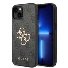 Guess Metal Logo iPhone 15 hoesje – Grijs