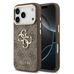 Guess 4G Metal Logo iPhone 17 Pro hoesje – Bruin