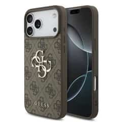 Guess PU 4G Metal Logo Case iPhone 17 Pro Max – Brown