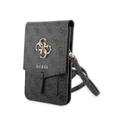 Guess PU 4G Metal Logo Universeel Telefoontasje – Grijs