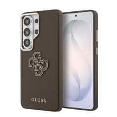 Guess PU 4G Resin Metal Logo Case Samsung Galaxy S26 Ultra – Brown