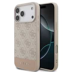 Guess PU 4G Stripe Case for iPhone 17 Pro Max / 18 Pro Max – Pink