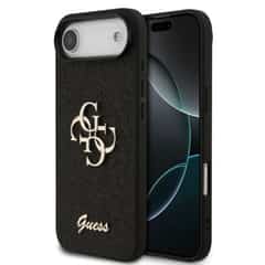 Guess PU Glitter 4G Metal Logo iPhone Air Hülle – Schwarz