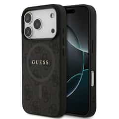 Guess PU Leather 4G MagSafe Case for iPhone 17 Pro / 18 Pro – Black