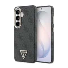 Guess PU Leather 4G Rhinestone Triangle Magnetic Case Samsung Galaxy S26 – Black