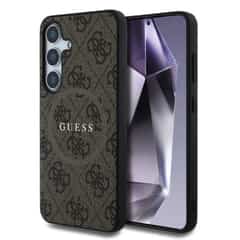 Guess PU Leer 4G Logo met MagSafe Samsung Galaxy S25 – Bruin