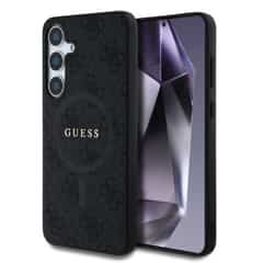 Guess PU Leer 4G Logo met MagSafe Samsung Galaxy S25 – Grijs