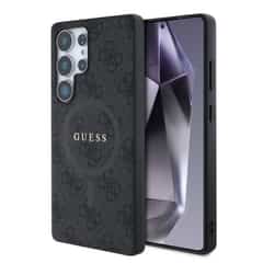 Guess PU Leer 4G Logo met MagSafe Samsung Galaxy S25 Ultra – Grijs