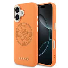 Guess PU Perforated 4G Logo MagSafe Hoesje iPhone 17 – Oranje