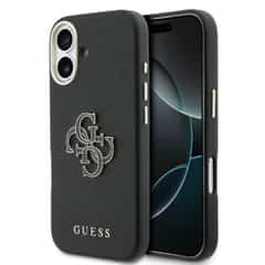 Guess PU Resin Logo Hoesje iPhone 17 – Zwart