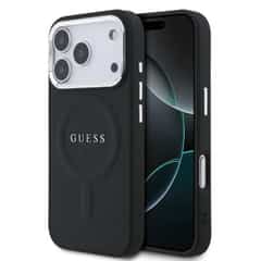 Guess PU Saffiano MagSafe Hoesje iPhone 17 Pro / 18 Pro – Zwart