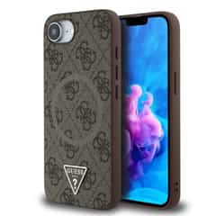 Guess Triangle Metal Logo met MagSafe iPhone 16e hoesje – Bruin
