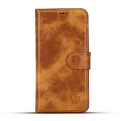 Solidenz Moda Book Samsung Galaxy S26 Plus genuine leather case – Light Brown