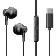 Joyroom USB-C Earphones – In-Ear Oordopjes met Microfoon – Geschikt voor Smartphones – Zwart