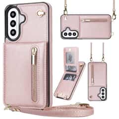 Solidenz Fashion Wallet case with lanyard Samsung Galaxy A37 – Rose gold