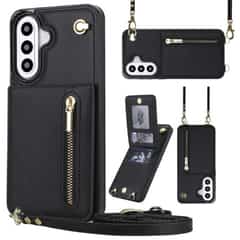 Solidenz Fashion Wallet case with lanyard Samsung Galaxy A37 – Black