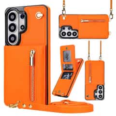 Solidenz Fashion Portemonnee hoesje met koord Samsung Galaxy S26 Ultra – Oranje