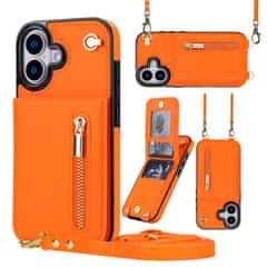 Solidenz Fashion Portemonnee hoesje met koord iPhone 17 – Oranje
