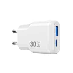 WiWU Essen Slim 30W Ultra-Compact GaN Charger USB-C – White