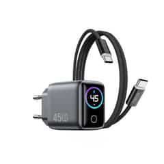 WiWU Voyager 45W GaN Snellader Combo met Smart Display – Zwart