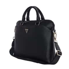 Guess PU Grained Triangle Logo Laptoptas voor 15 en 16 inch – Zwart