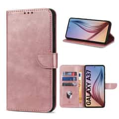 Solidenz Bookcase Case for Samsung Galaxy A37 – Rose Gold | 3 card slots, magnetic closure & stand