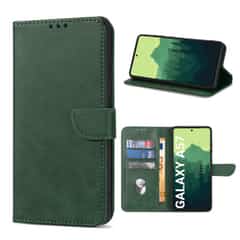 Solidenz Bookcase Case for Samsung Galaxy A57 – Green (3 card slots, magnetic, kickstand)