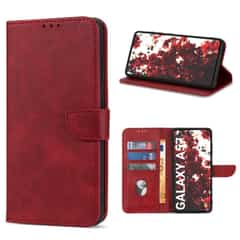Solidenz Bookcase Case for Samsung Galaxy A57 – Red, 3 card slots, magnetic closure