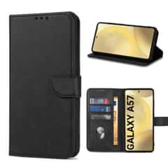Solidenz Bookcase hoesje voor Samsung Galaxy A57 – 3 pasjes, kickstand, zwart