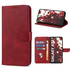 Solidenz Bookcase Case for Samsung Galaxy A37 – Red | Holds 3 cards, magnetic, compatible with wireless charging