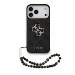 Guess 4G Metal Logo Strap Back Cover for iPhone 17 Pro Max and iPhone 18 Pro Max, Black