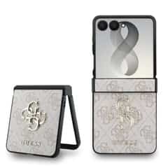 Guess PU 4G Metal Logo Hoesje Samsung Galaxy Z Flip 8 – Roze