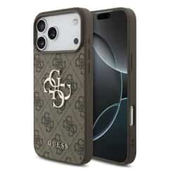 Guess PU 4G Metal Logo Case for iPhone 18 Pro Max / 17 Pro Max – Brown